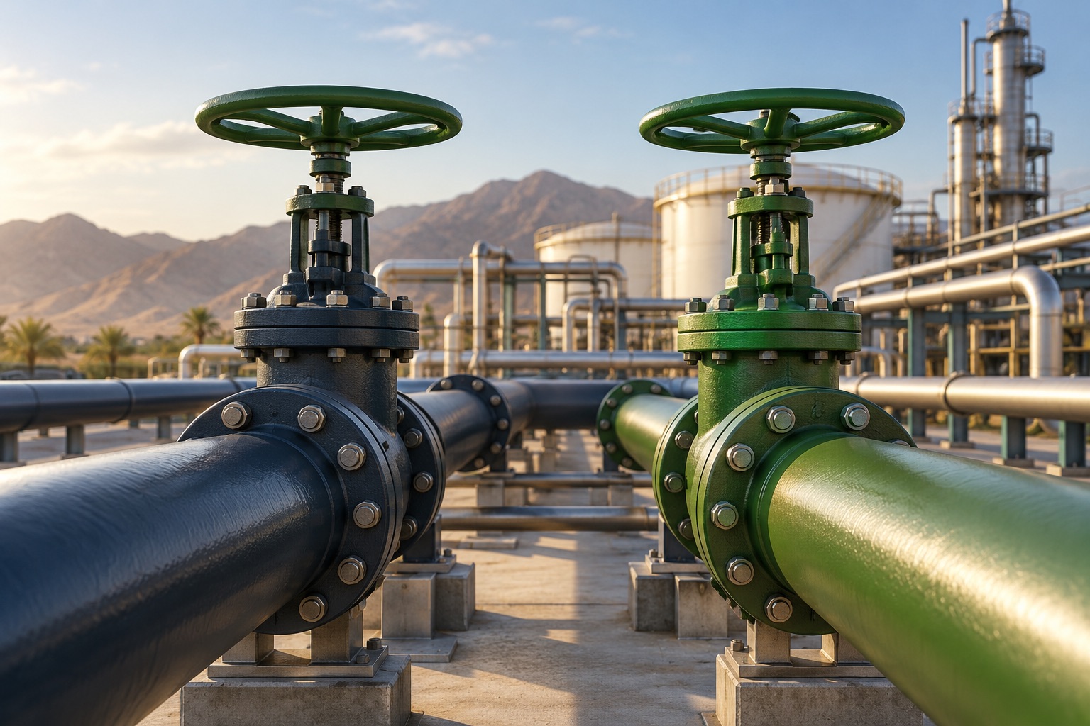 Valves and industrial supply pipes